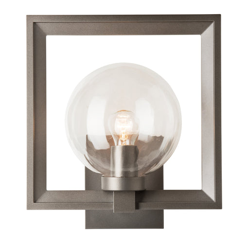Frame Large Outdoor Wall Sconce - Coastal Dark Smoke Finish with Water Glass Shade