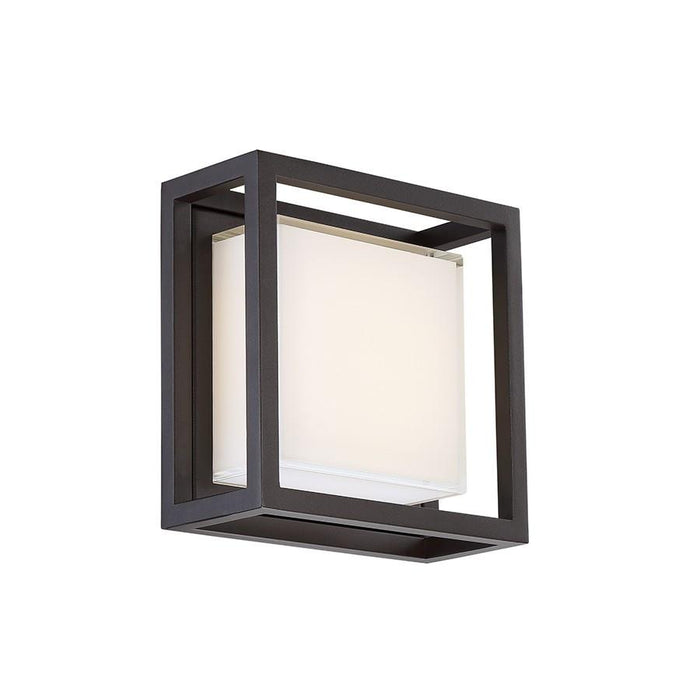 Framed Small LED Outdoor Wall Sconce - Bronze Finish