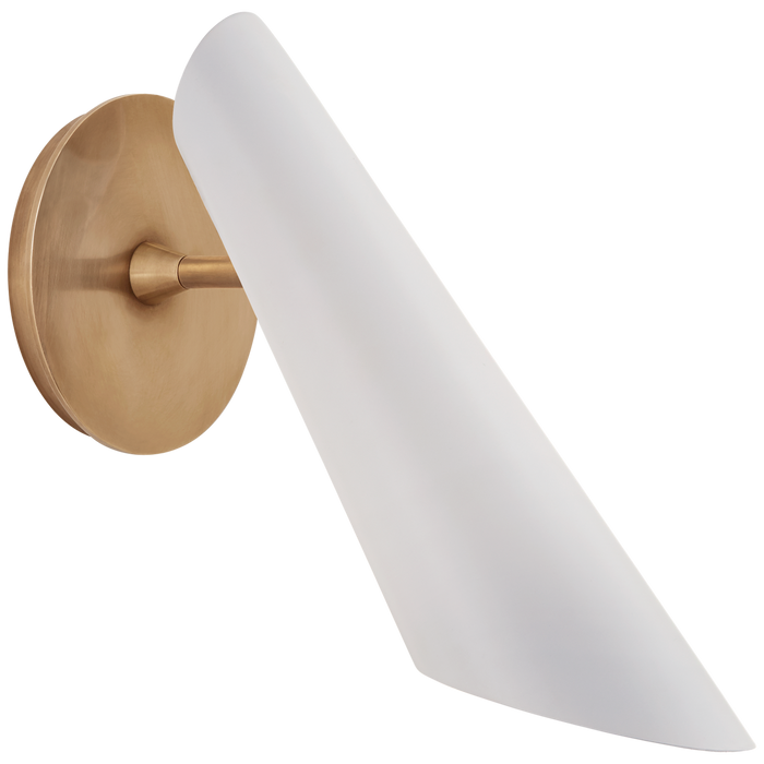 Franca Pivoting Shade Sconce - Hand-Rubbed Antique Brass & White