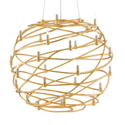 Franchette Orb Chandelier - Gold Leaf Finish