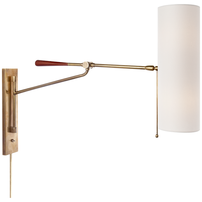 AERIN Clemente Double Sconce in Hand-Rubbed Antique Brass