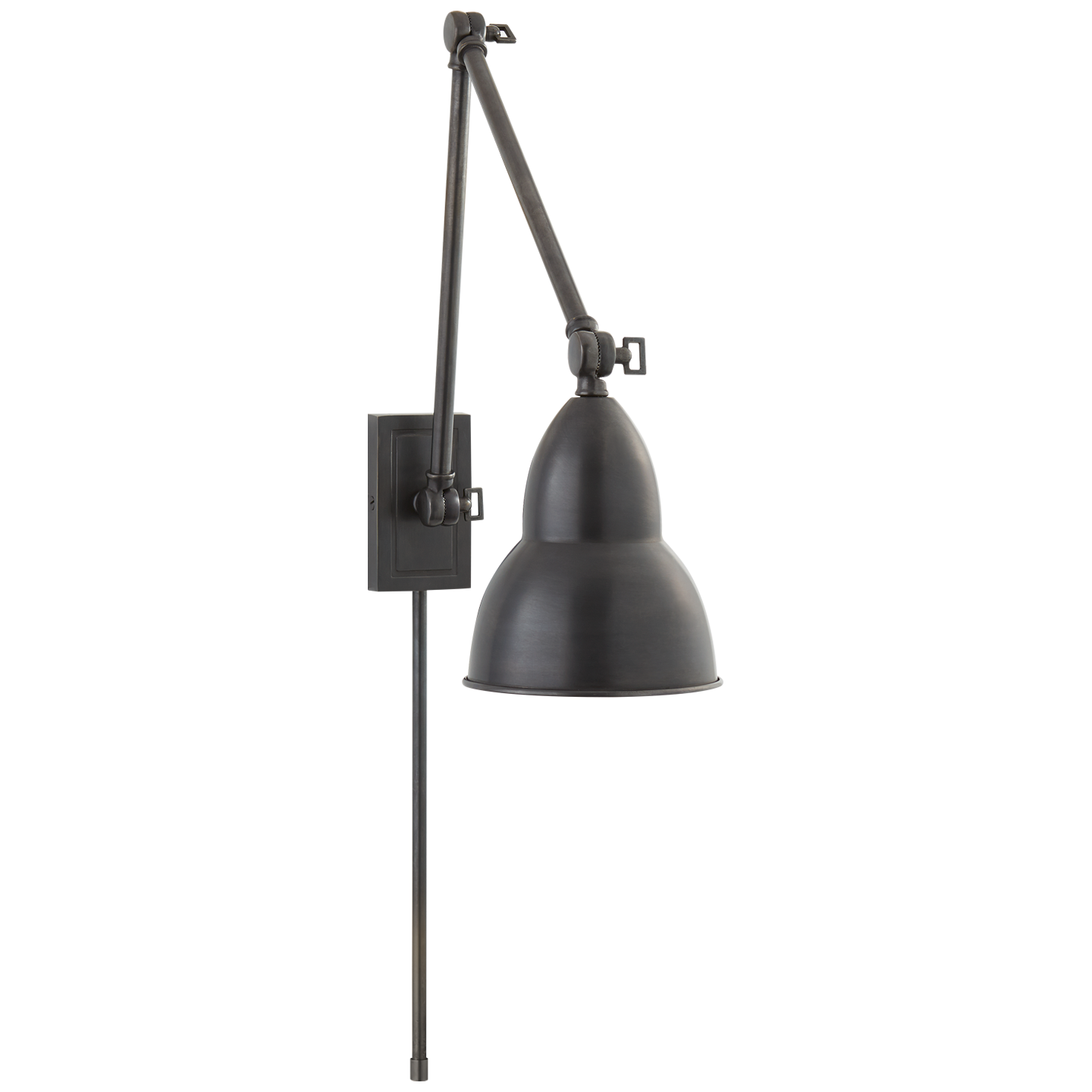 French Library Double Arm Wall Lamp - Bronze Finish