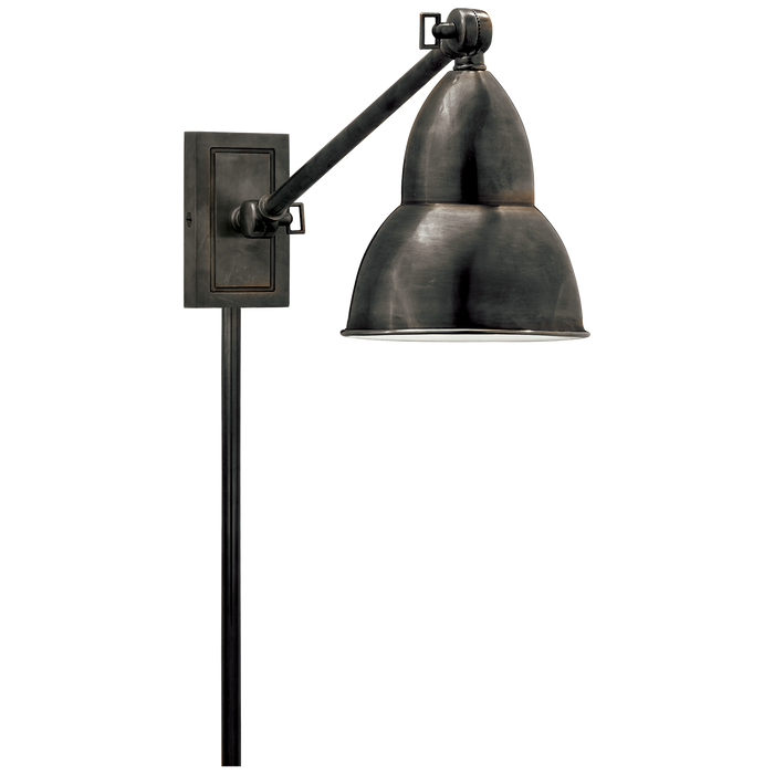 French Library Single Arm Wall Lamp - Bronze Finish