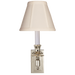 French Single Library Sconce - Polished Nickel Finish with Tissue Shades