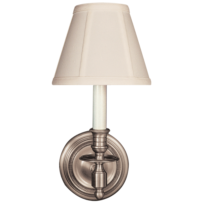 French Single Sconce - Antique Nickel Finish with Tissue Shade