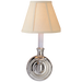 French Single Sconce - Polished Nickel Finish with Linen Shade