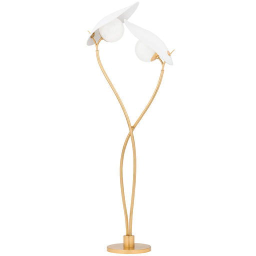 Frond Floor Lamp - Gold Leaf/Textured White Finish