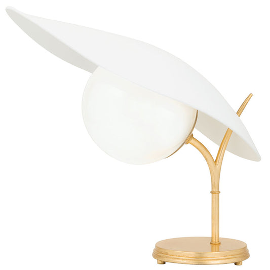 Frond Table Lamp - Gold Leaf/Textured White Finish