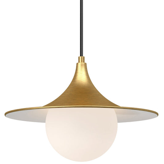 Fuji Medium Pendant - Brushed Gold Finish