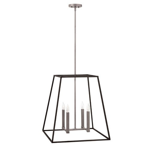 Fulton Large Foyer Chandelier - Aged Zinc with Antique Nickel Accents