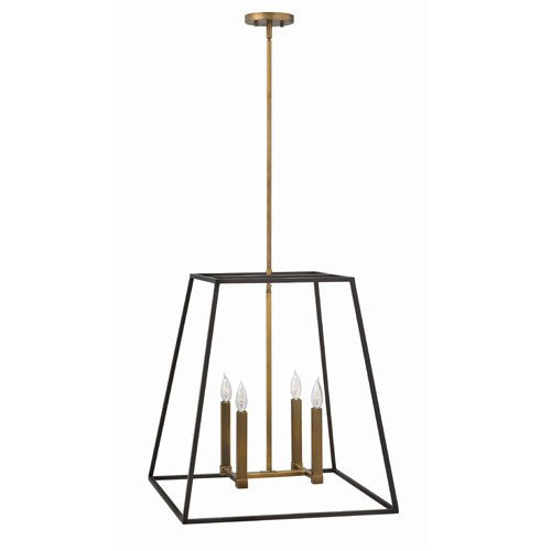 Fulton Large Foyer Chandelier - Bronze with Heirloom Brass Accents