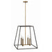 Fulton Large Foyer Chandelier - Bronze with Heirloom Brass Accents