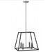 Fulton Small Foyer Chandelier - Aged Zinc with Antique Nickel Accents