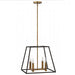 Fulton Small Foyer Chandelier - Bronze with Heirloom Brass Accents