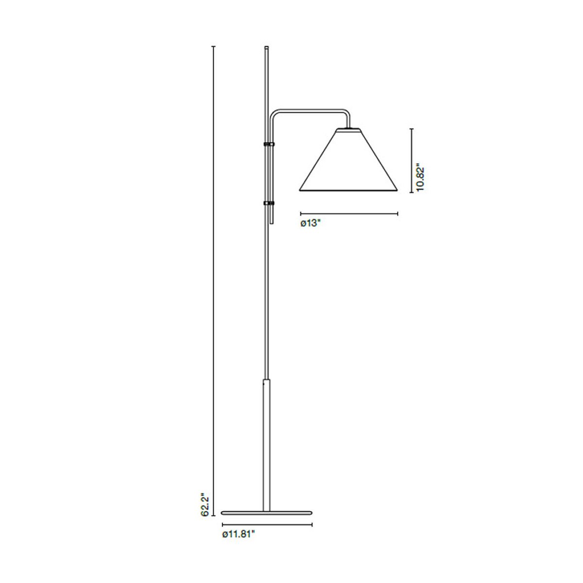 Funiculi Fabric Shade Floor Lamp - Diagram
