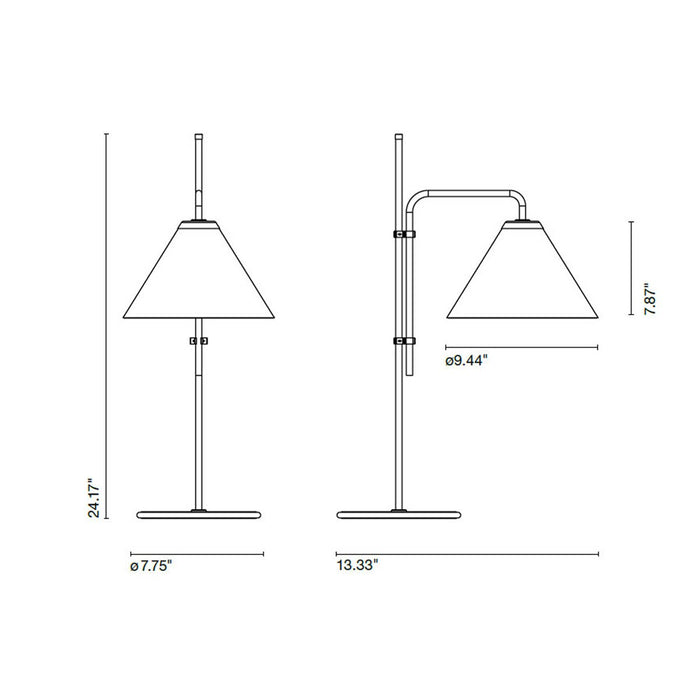 Funiculi Fabric Shade Table Lamp - Diagram