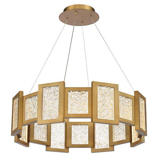 Fury LED Round Chandelier - Aged Brass Finish