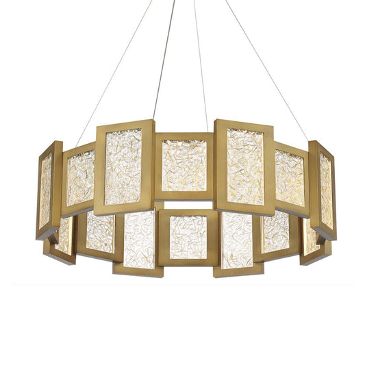 Fury LED Round Chandelier - Aged Brass Finish