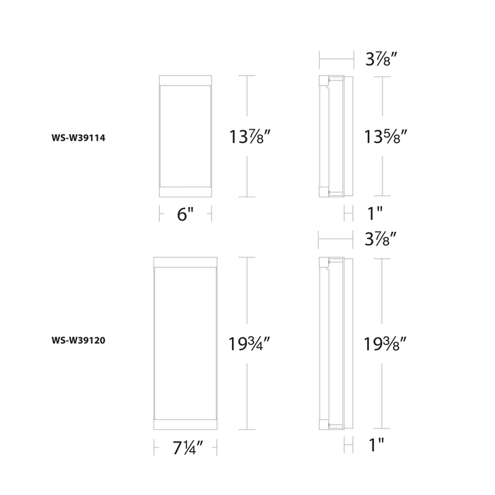 Fusion LED Outdoor Wall Sconce - Diagram