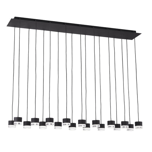 Gable 18-Light Linear Chandelier - Nightshade Black Finish