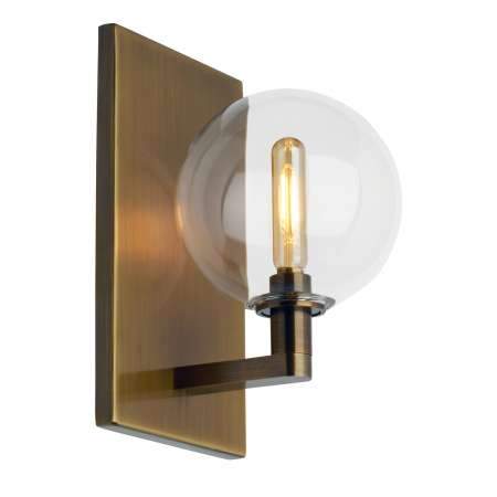 Gambit Single LED Wall Sconce Aged Brass
