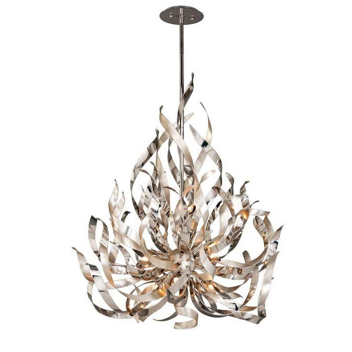 GRAFFITI CHANDELIER - Silver Leaf Polished Stainless Finish