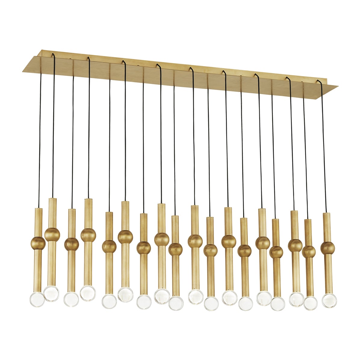 Guyed 18-Light Chandelier - Natural Brass Finish