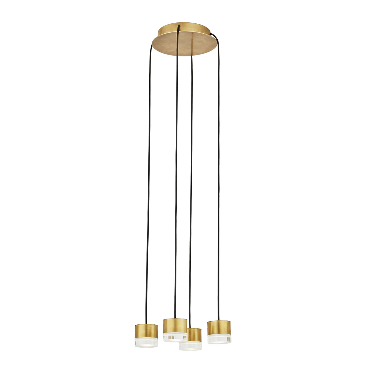 Gable 4-Light Chandelier - Natural Brass Finish