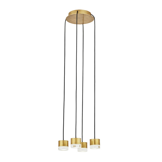 Gable 4-Light Chandelier - Natural Brass Finish