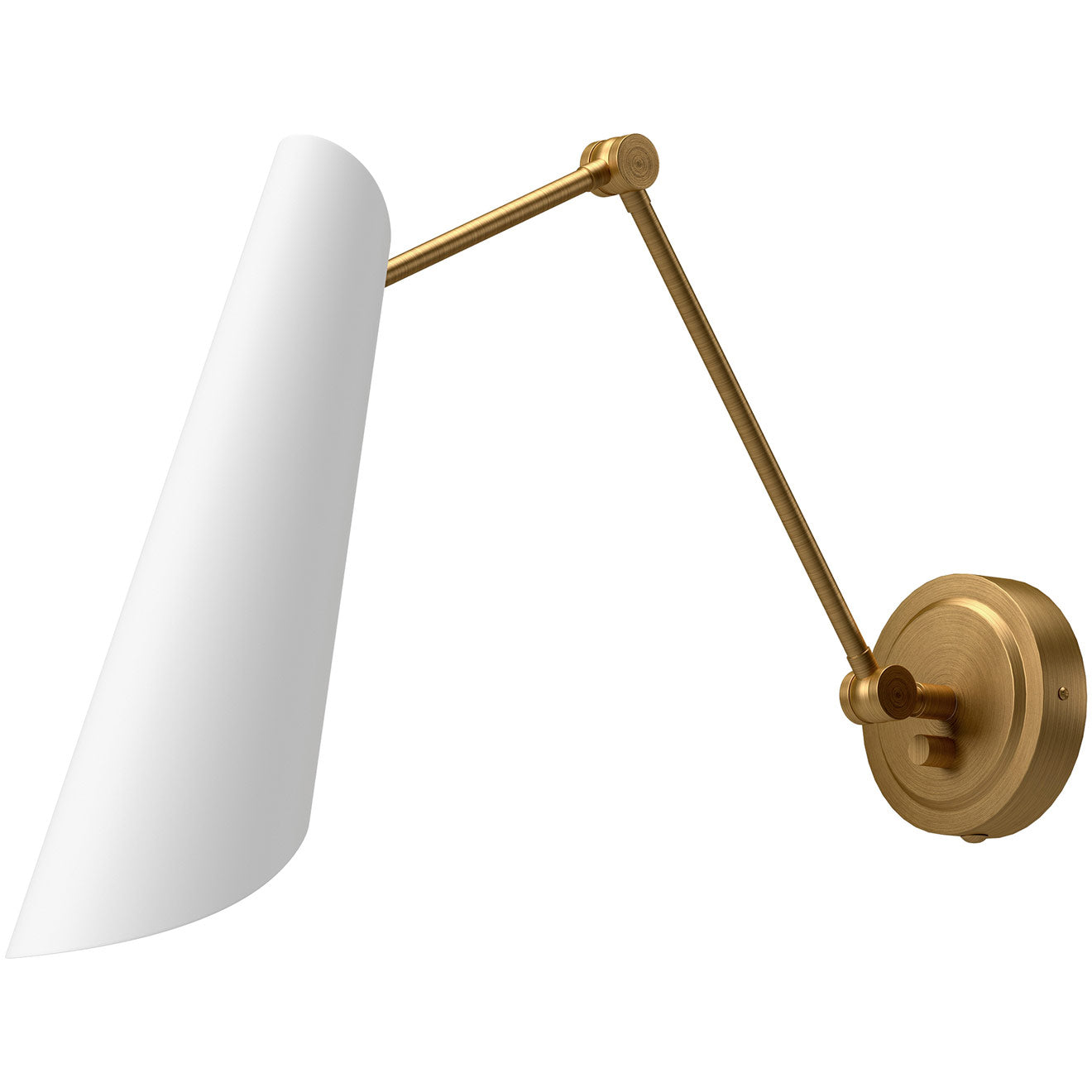 Gabriel Adjustable Wall Sconce - White/Aged Gold Finish