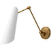 Gabriel Adjustable Wall Sconce - White/Aged Gold Finish