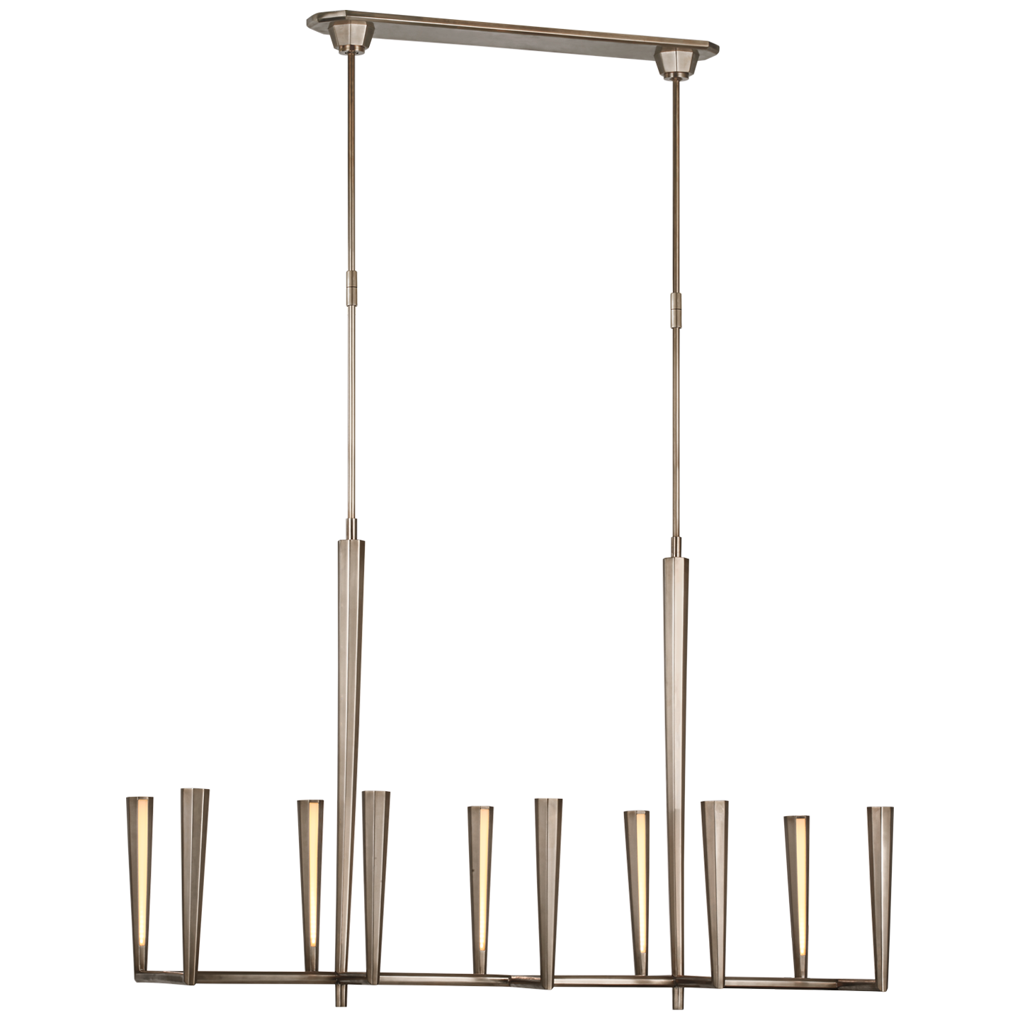 Galahad Large Linear Chandelier - Antique Nickel Finish