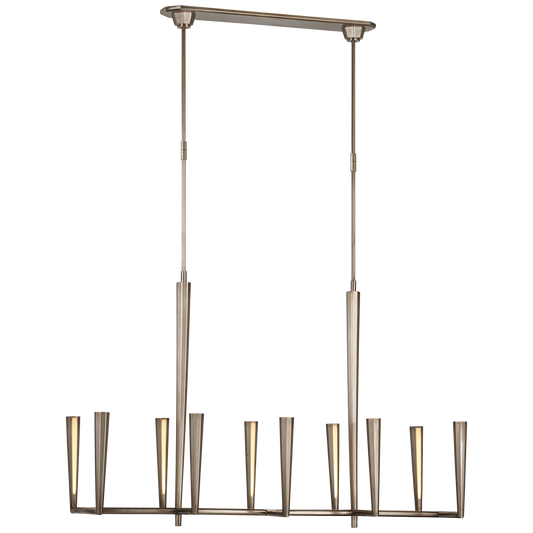 Galahad Large Linear Chandelier - Antique Nickel Finish