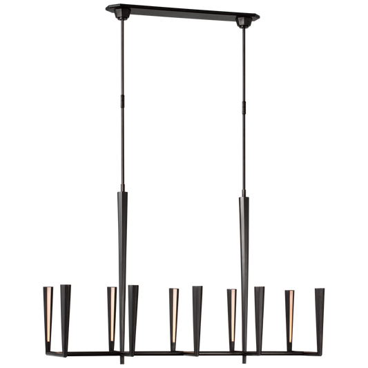 Galahad Large Linear Chandelier - Bronze Finish