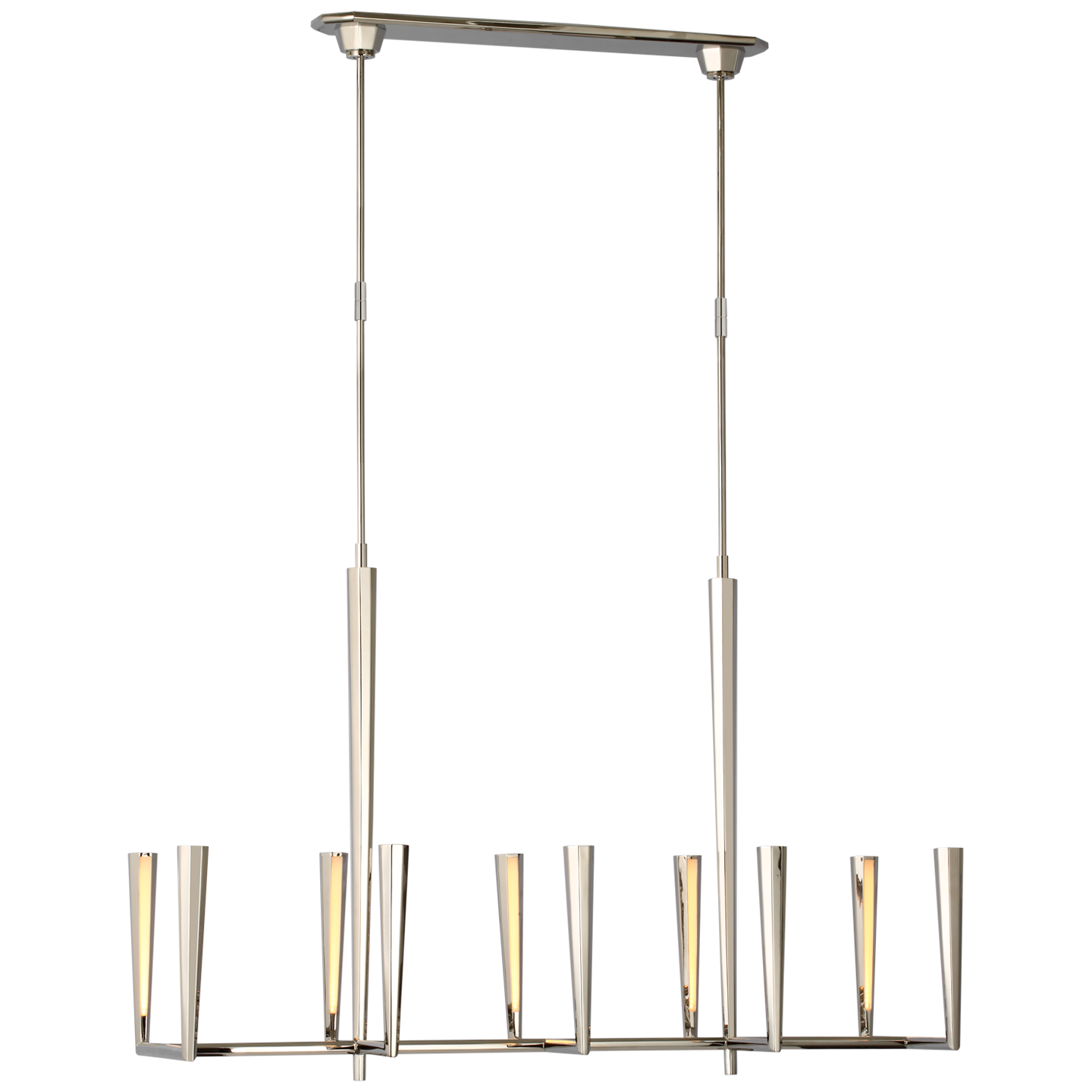 Galahad Large Linear Chandelier - Polished Nickel Finish