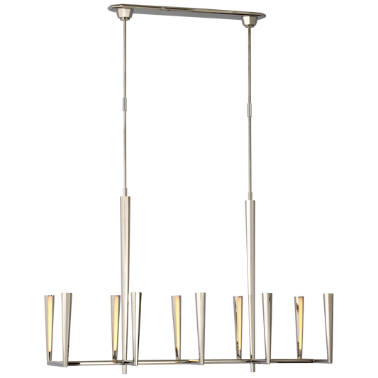 Galahad Large Linear Chandelier - Polished Nickel Finish