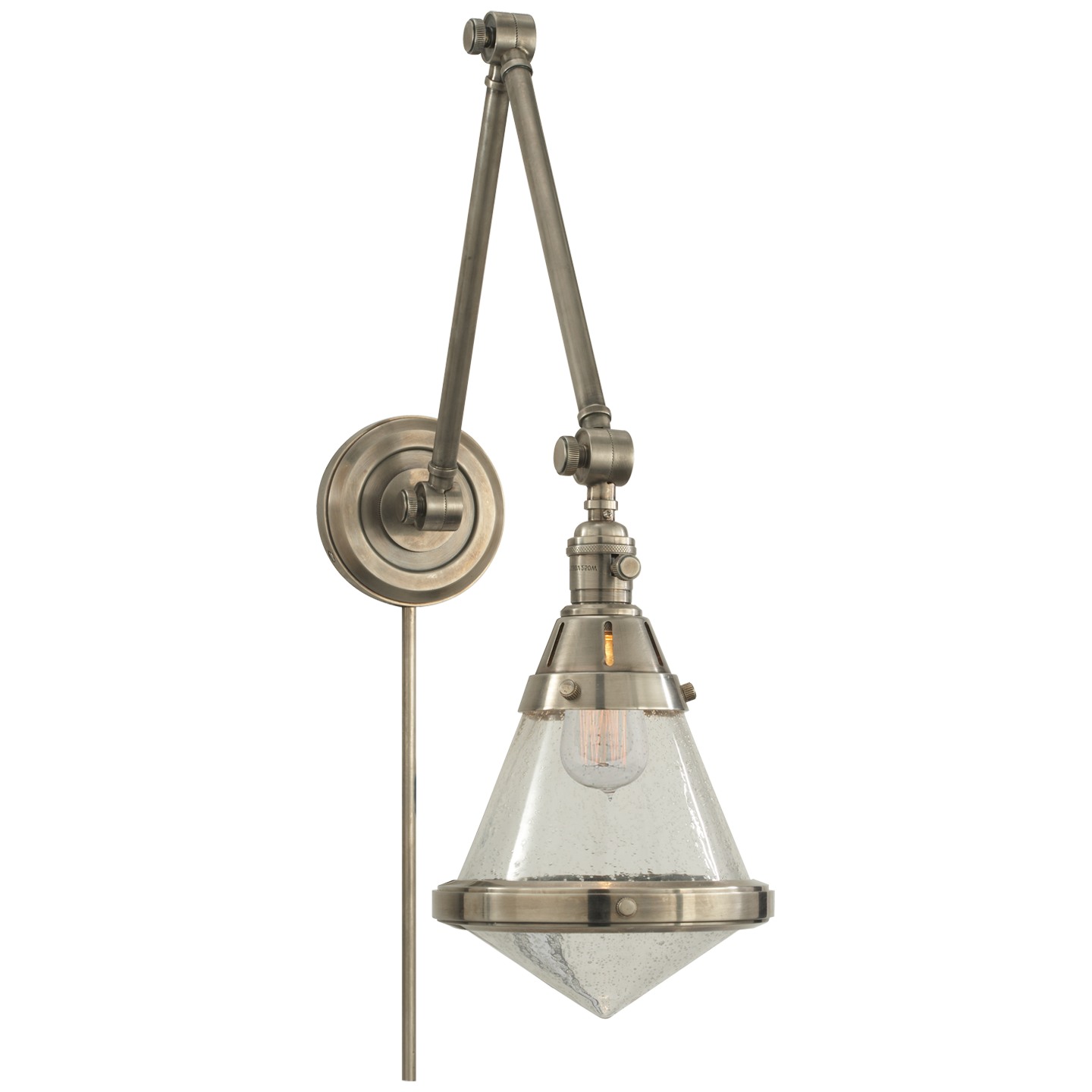 Gale Library Wall Light - Seeded Glass/Antique Nickel Finish