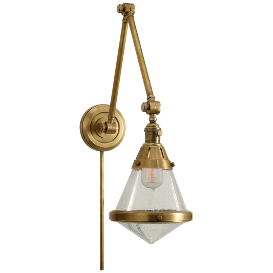 Gale Library Wall Light - Seeded Glass/Hand-Rubbed Antique Brass Finish