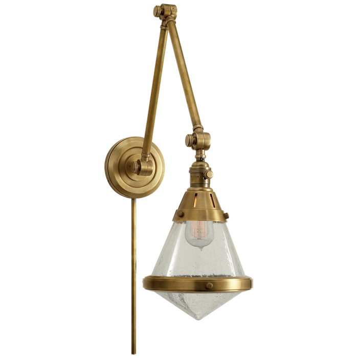 Gale Library Wall Light - Seeded Glass/Hand-Rubbed Antique Brass Finish