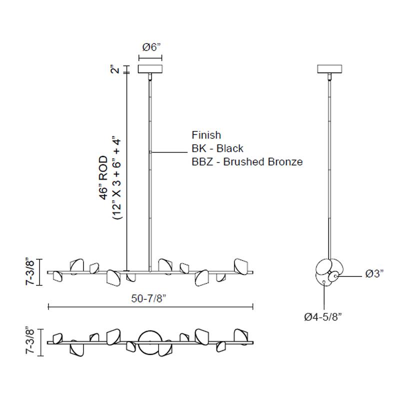 Geode LED Linear Suspension - Diagram