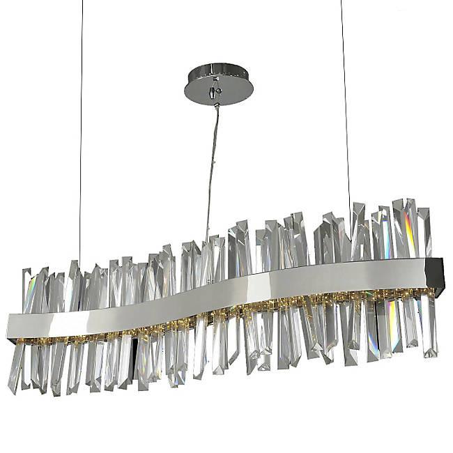Glacier LED Wave Linear Suspension - Polished Chrome