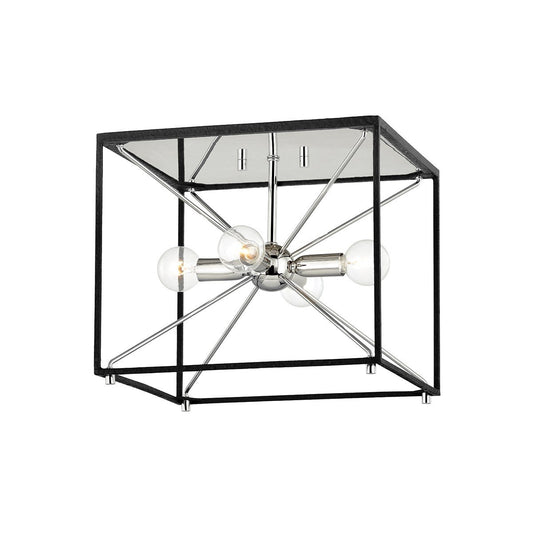 Glendale Flush Mount - Polished Nickel Black Finish