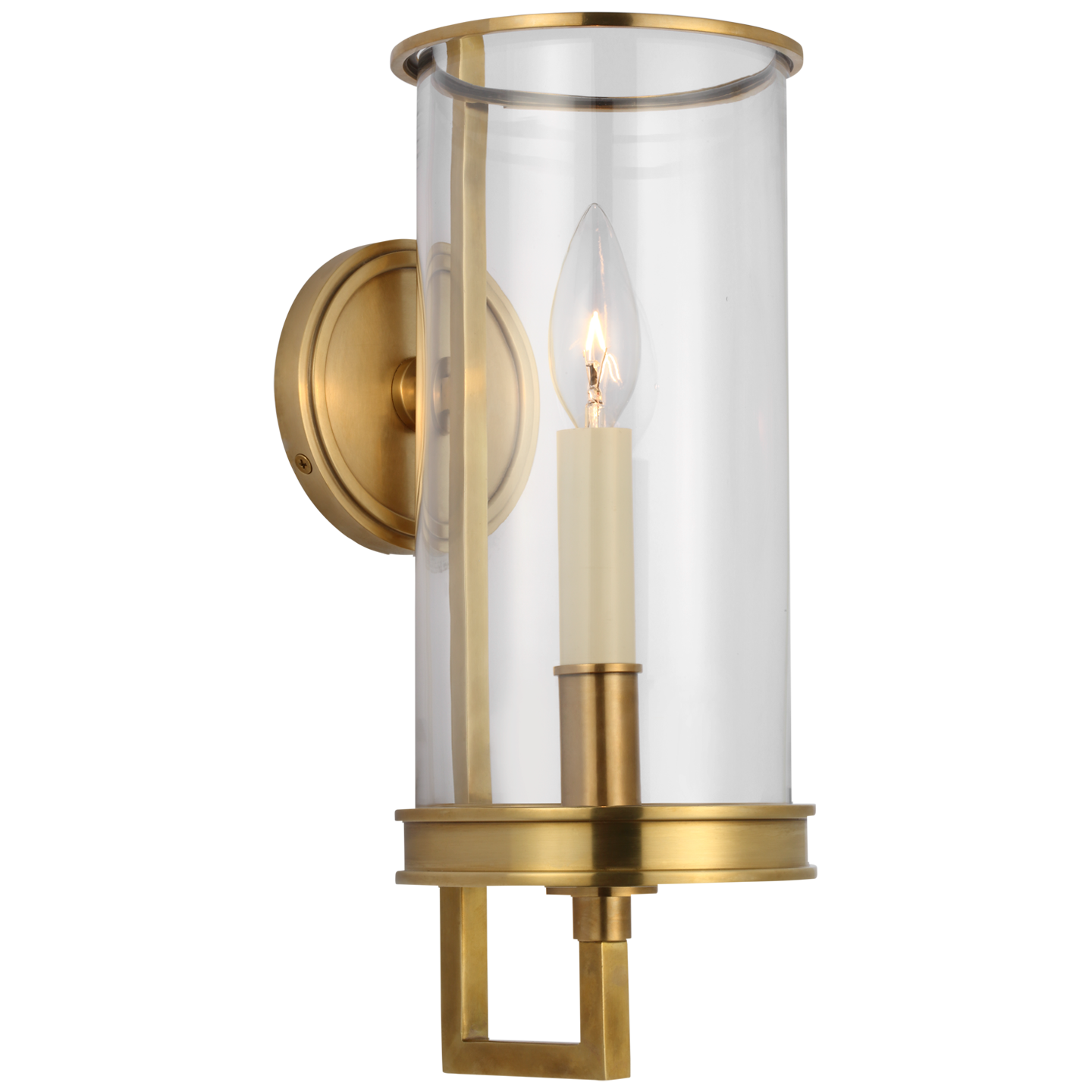 Glendon Small Hurricane Sconce - Antique-Burnished Brass Finish