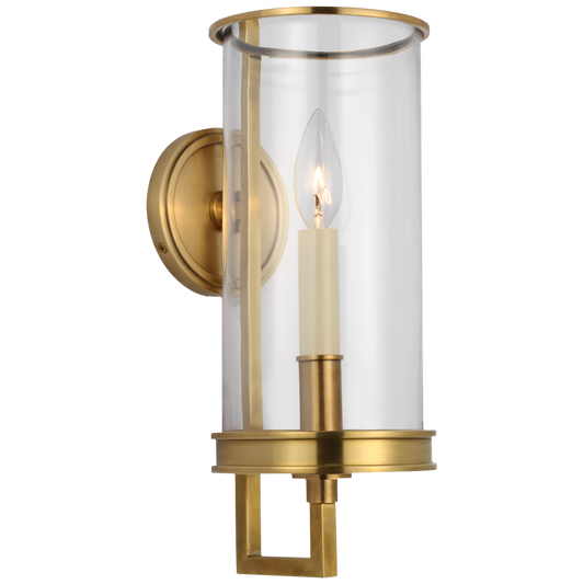 Glendon Small Hurricane Sconce - Antique-Burnished Brass Finish