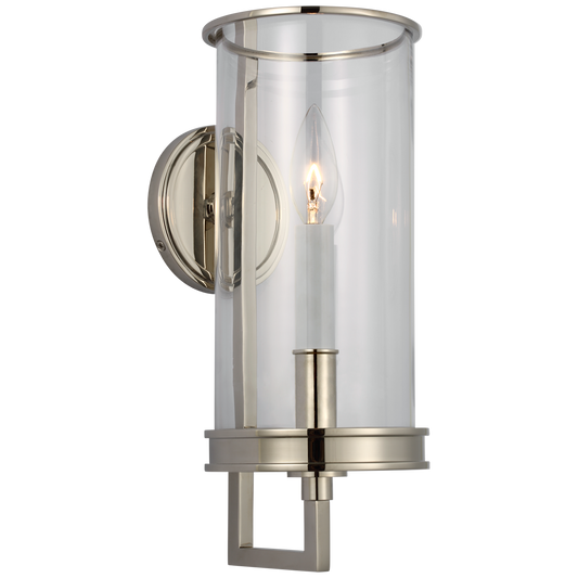 Glendon Small Hurricane Sconce - Polished Nickel Finish