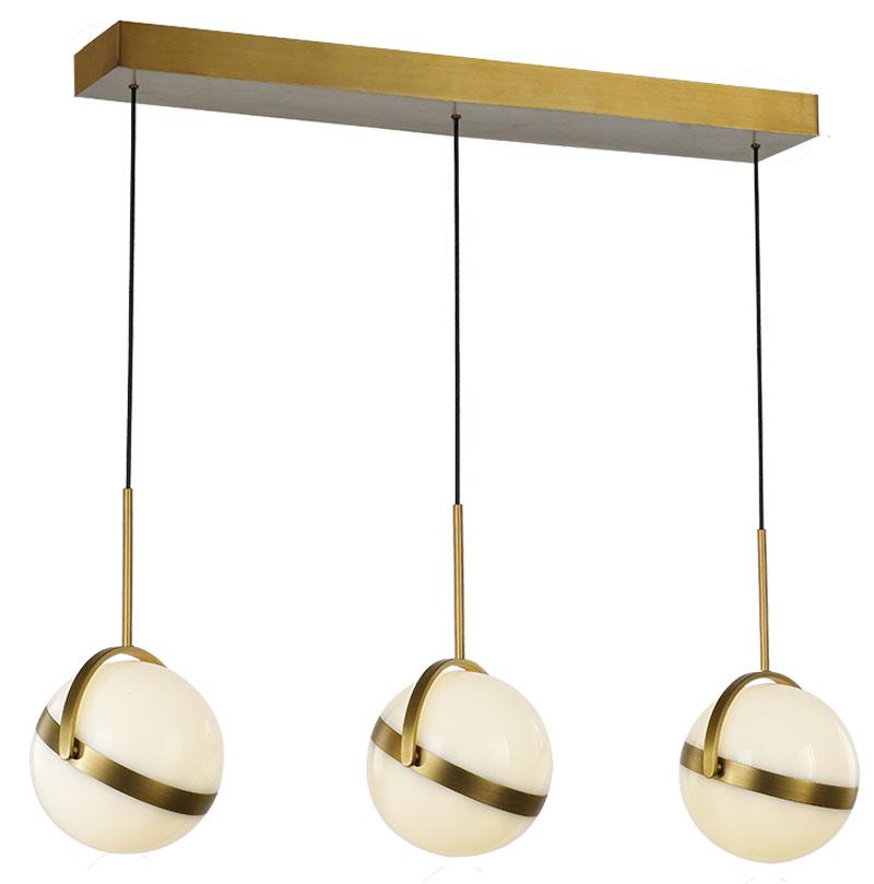 Globo LED Linear Suspension - Satin Gold Finish