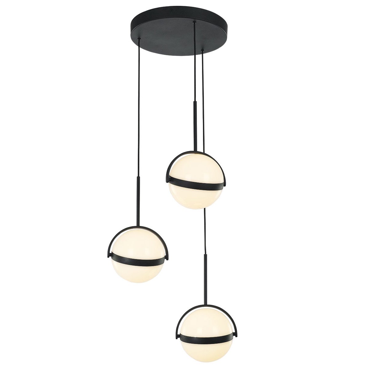 Globo LED 3-Light Pendant - Matte Black Finish