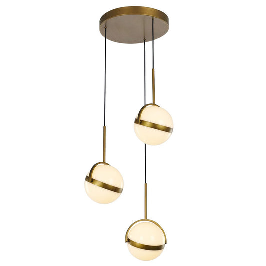 Globo LED 3-Light Pendant - Satin Gold Finish