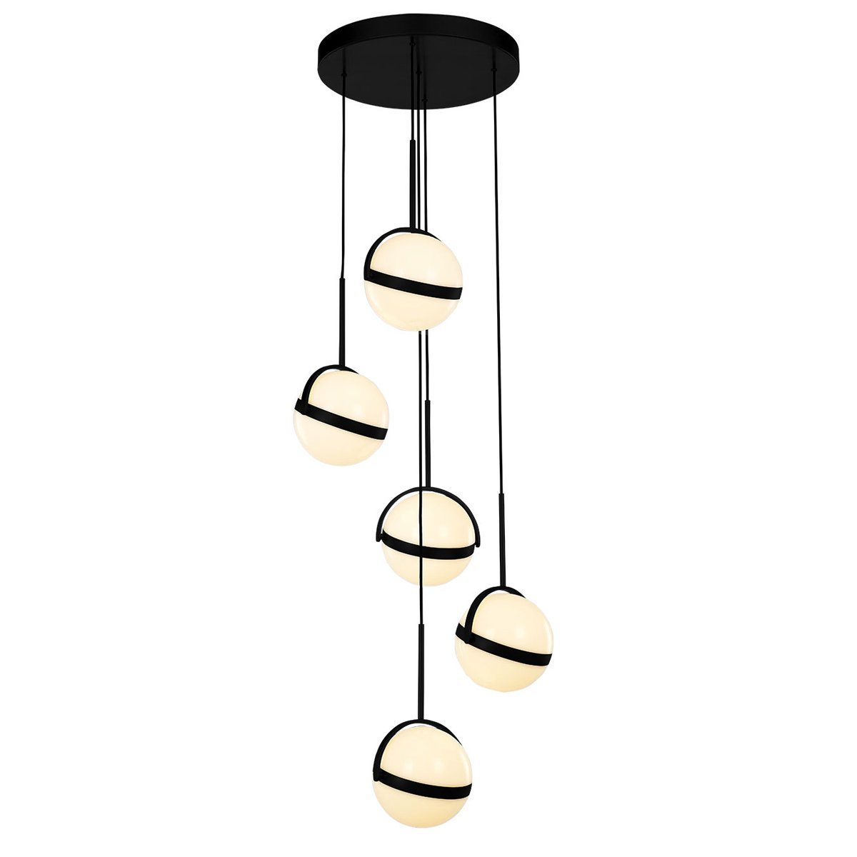 Globo LED 5-Light Pendant - Matte Black Finish