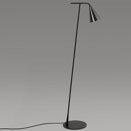 Gordon Floor Lamp - Matte Black/Black Chrome Finish